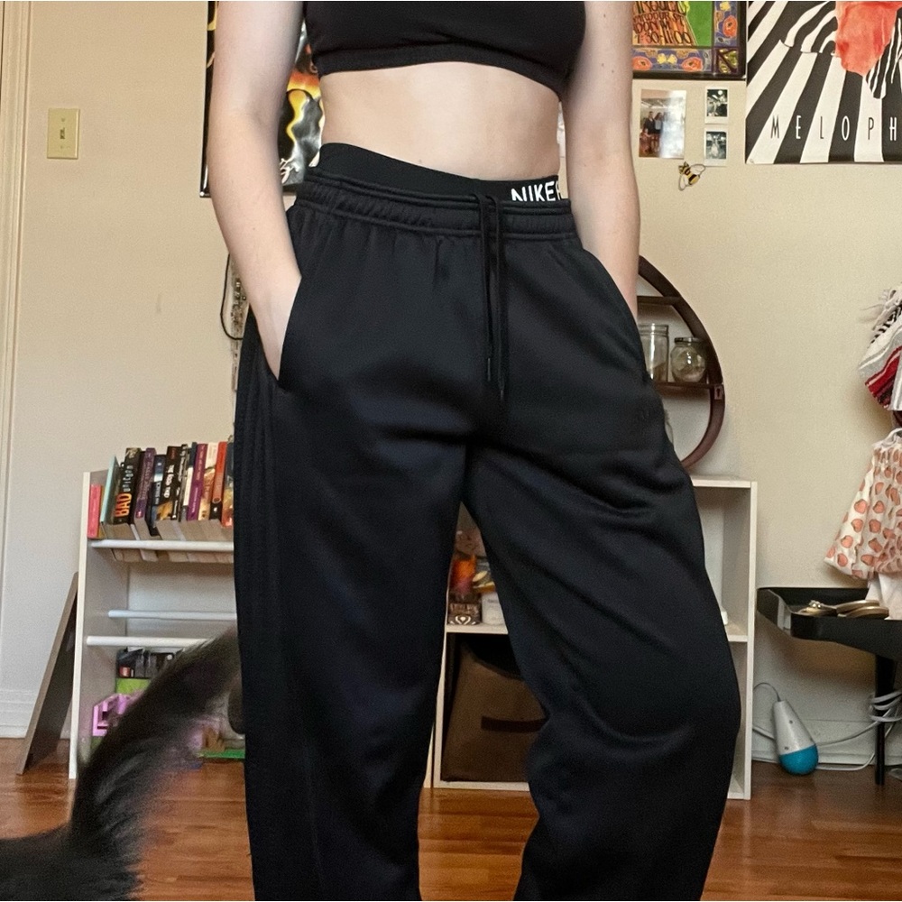 Adidas black straight legged sweatpants